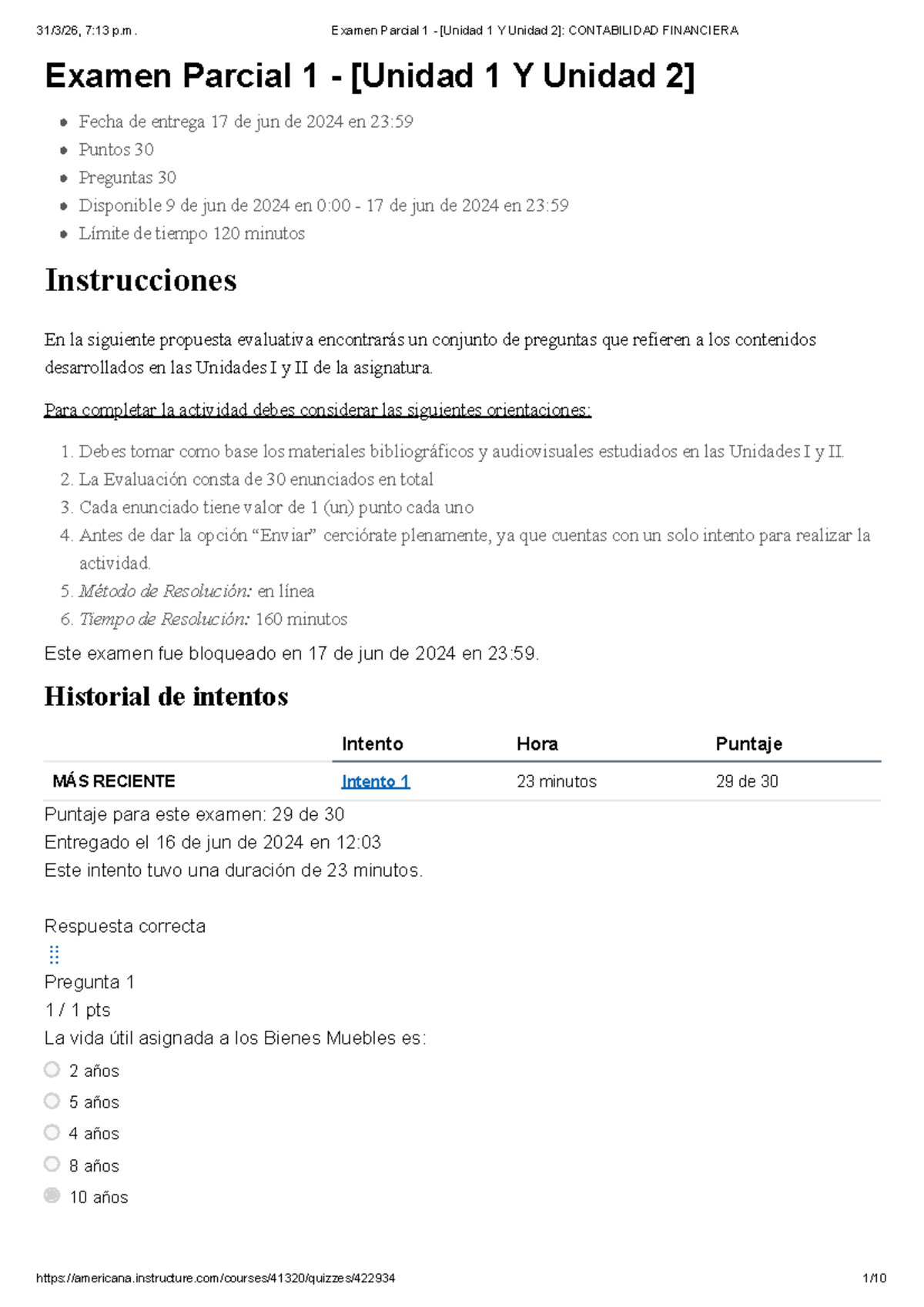 Examen Parcial 1 - Unidades I y II CONTABILIDAD FINANCIERA - Studocu