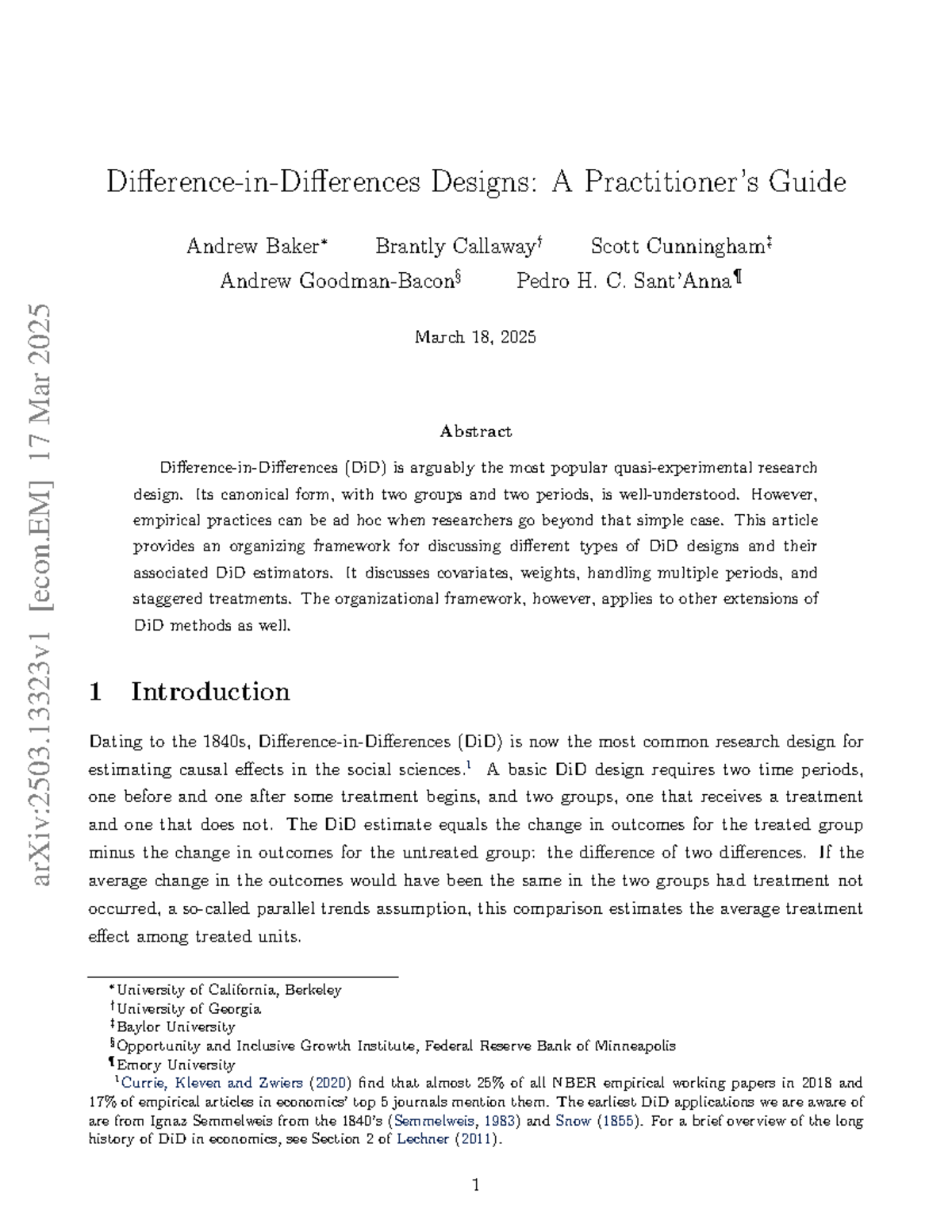 Difference-in-Differences Designs: A Practitioner’s Guide (2025) - Studocu