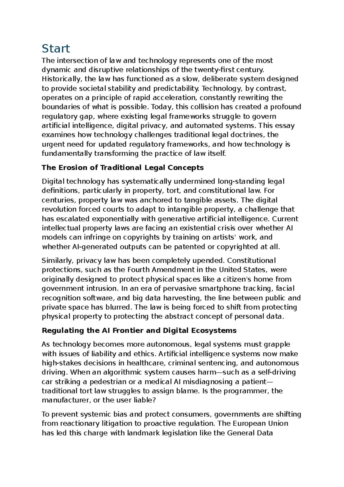 The Intersection of Law & Technology: Challenges and Changes in Legal ...