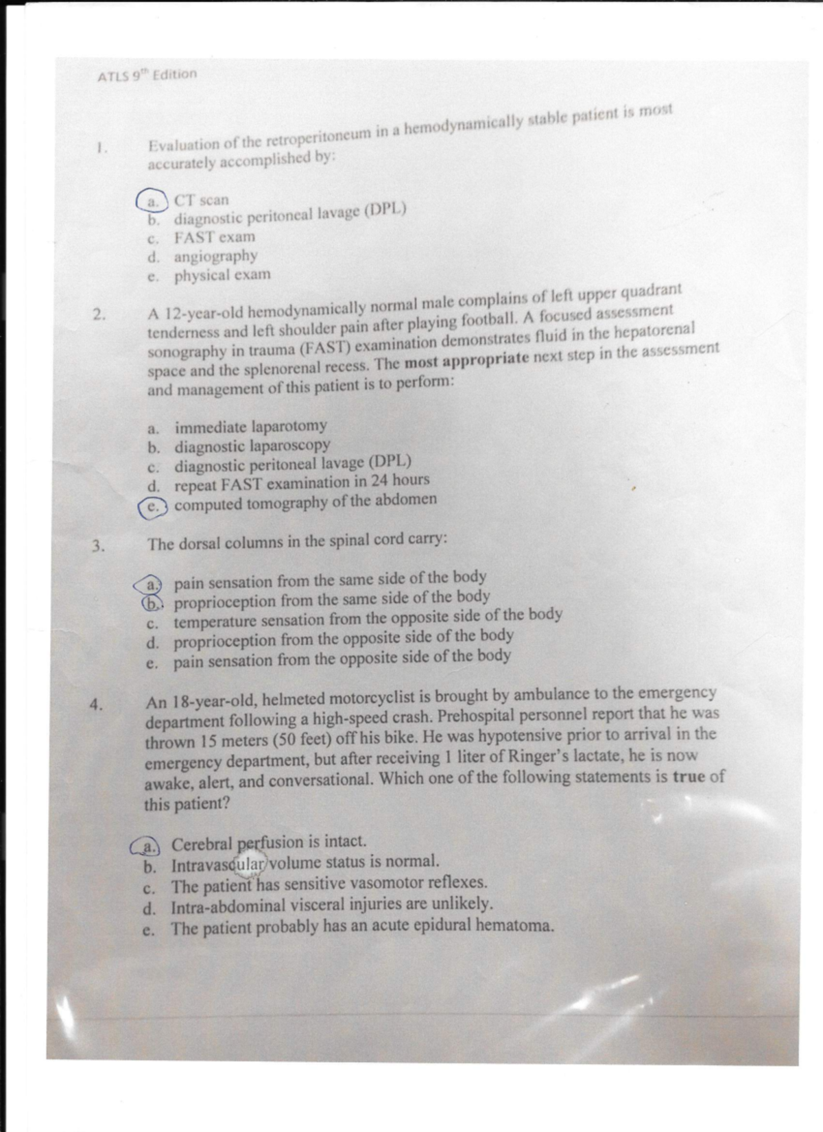 Atls Study Notes for Successful Exam Preparation - Studocu
