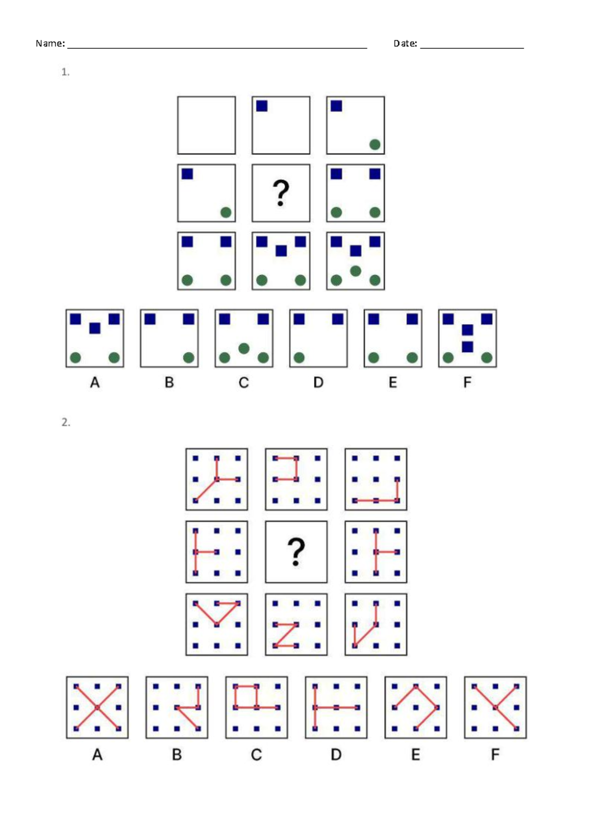 Abstract Reasoning 3 - Education - Name