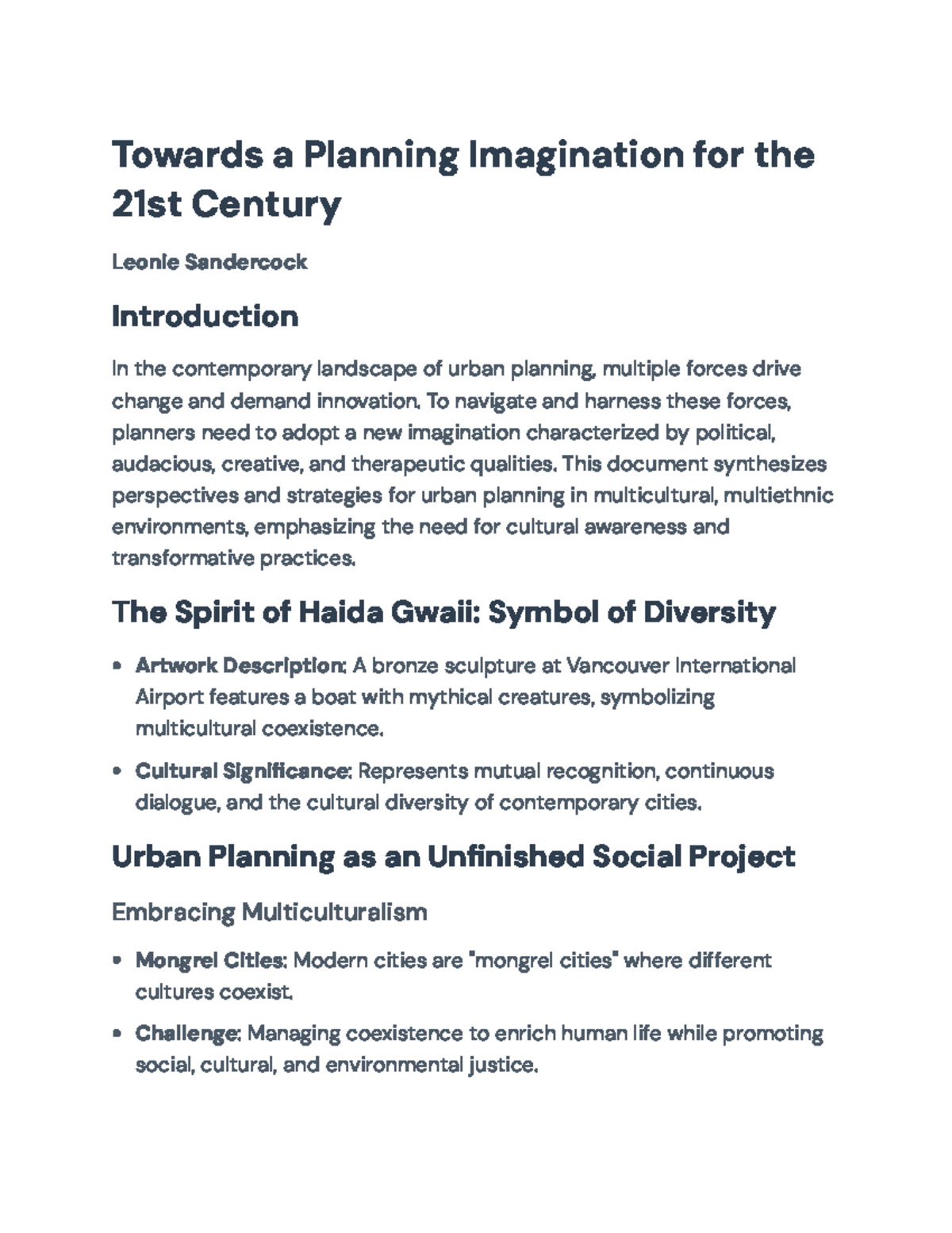 Innovative Urban Planning for the 21st Century: Embracing Diversity ...