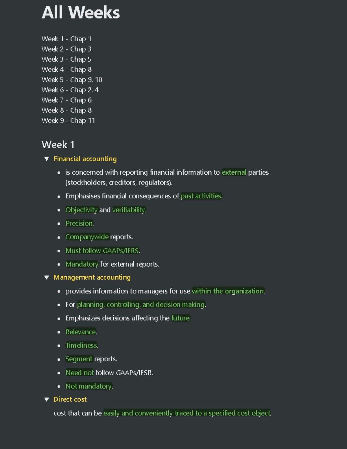 MA Final Revision Notes for Chapters 1-11 - Weeks 1-9 - Studocu