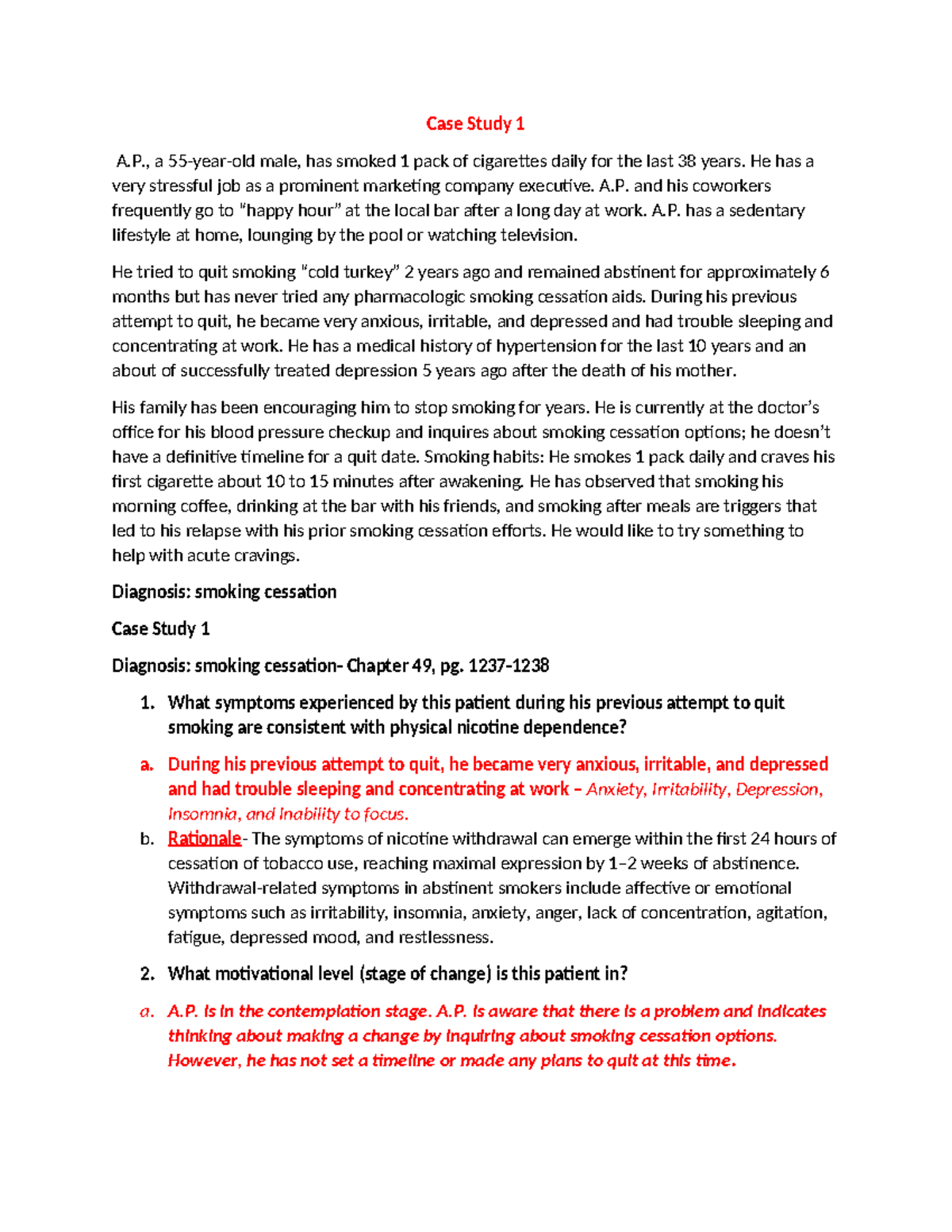 Case Studies for Module 3: Smoking Cessation & Respiratory Disorders ...