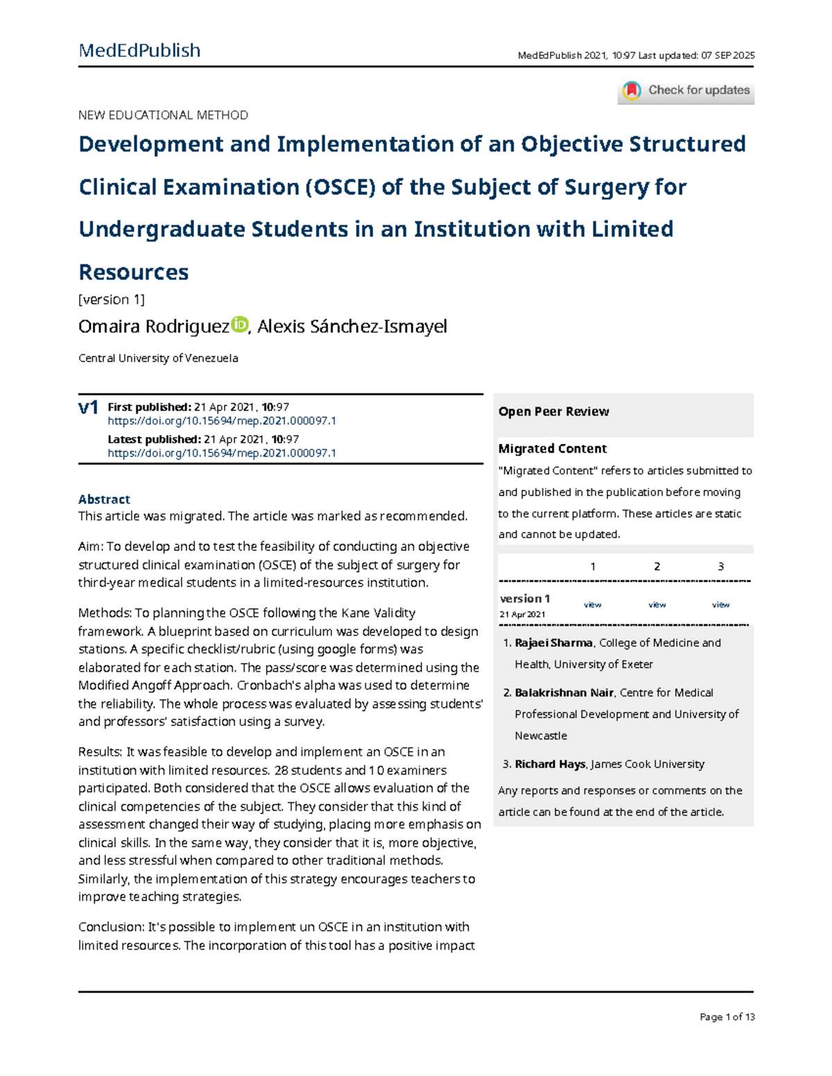 Development and Implementation of an OSCE for Surgery Education ...