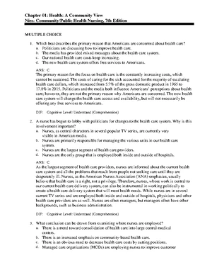 NR442 Community Health Exam 1 Study Guide medical care which focuses NR442 Community Health Exam 1 Study Guide medical care which focuses