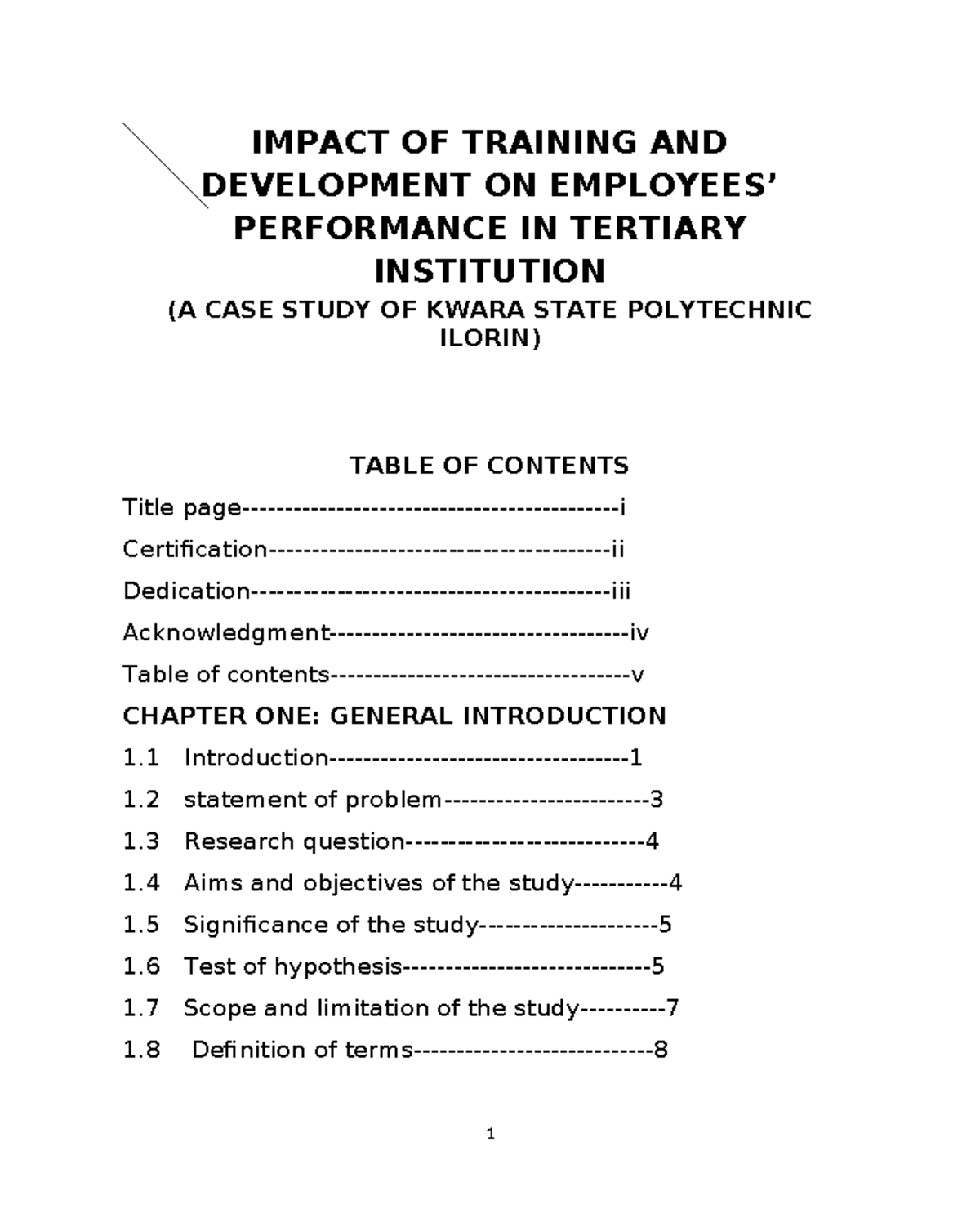 Training and Development Impact on Employee Performance at KSP - Studocu