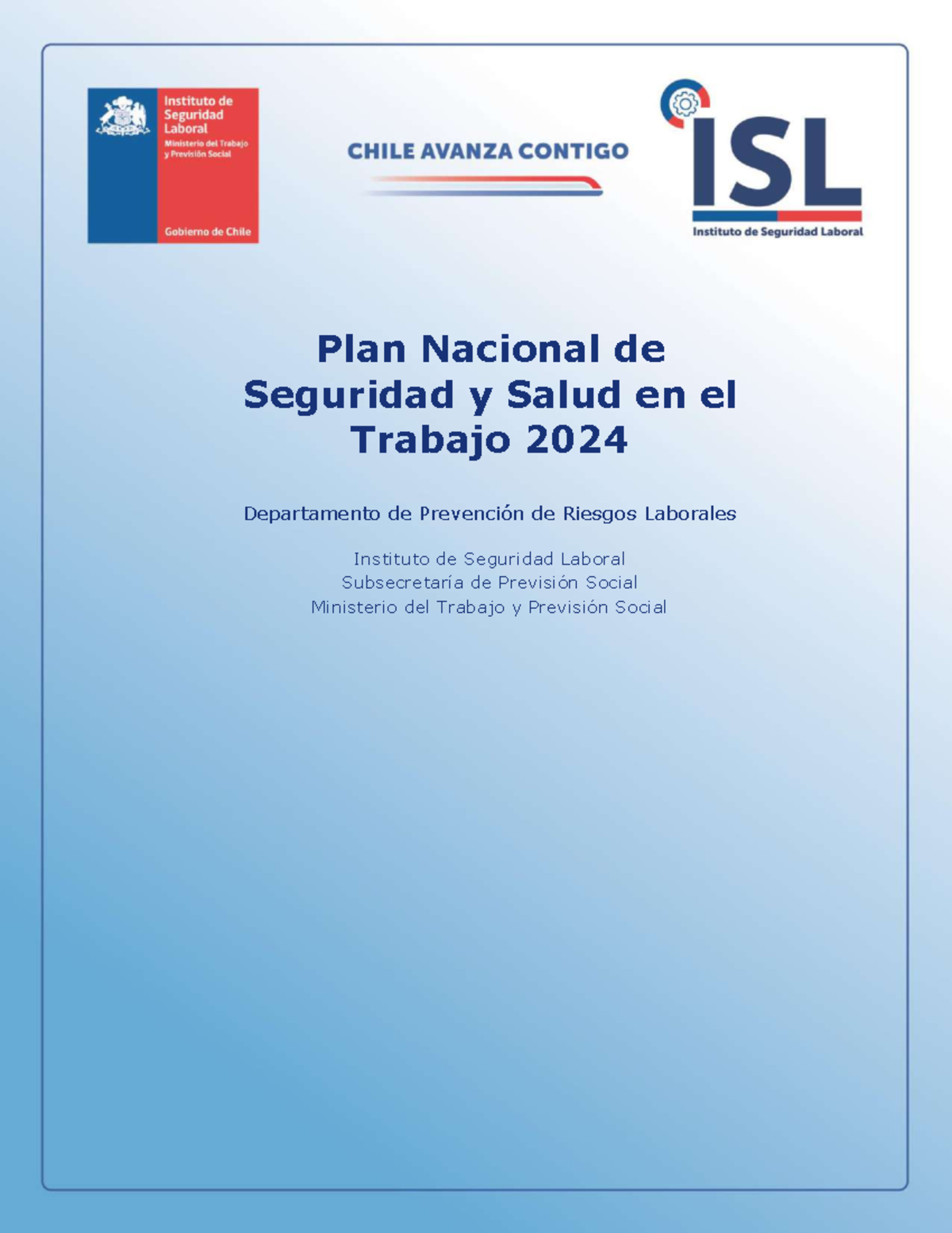 PLAN NACIONAL DE SEGURIDAD Y SALUD EN EL TRABAJO 2024 - ISL - Studocu