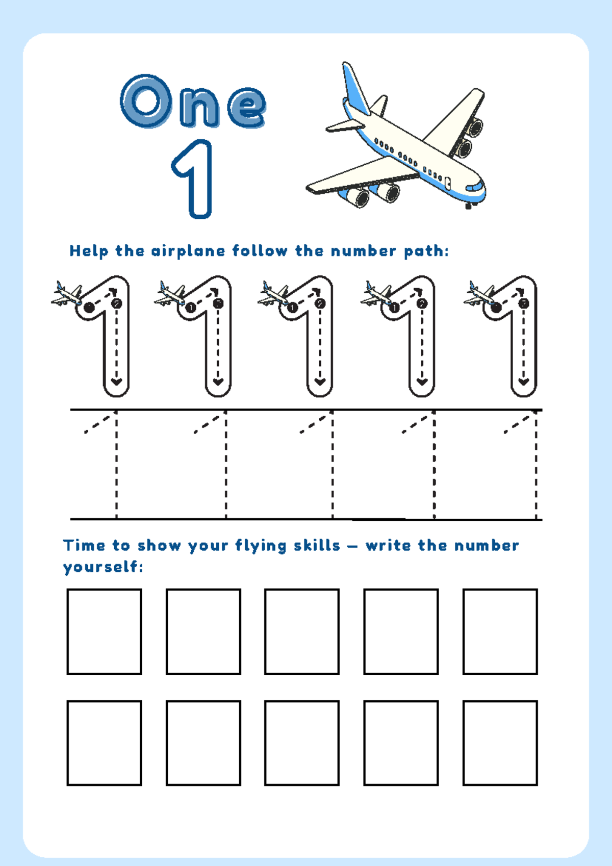 Worksheet 110 Number Path Practice for Flying and Driving Skills