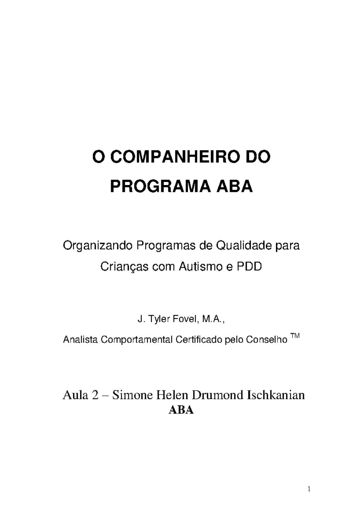 Apostila ABA - dddddddddddddddddddd - O COMPANHEIRO DO PROGRAMA ABA ...