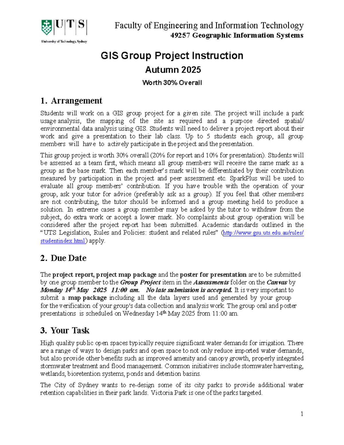 GIS 49257 Group Project: Victoria Park Analysis & Design Proposal 2025A ...