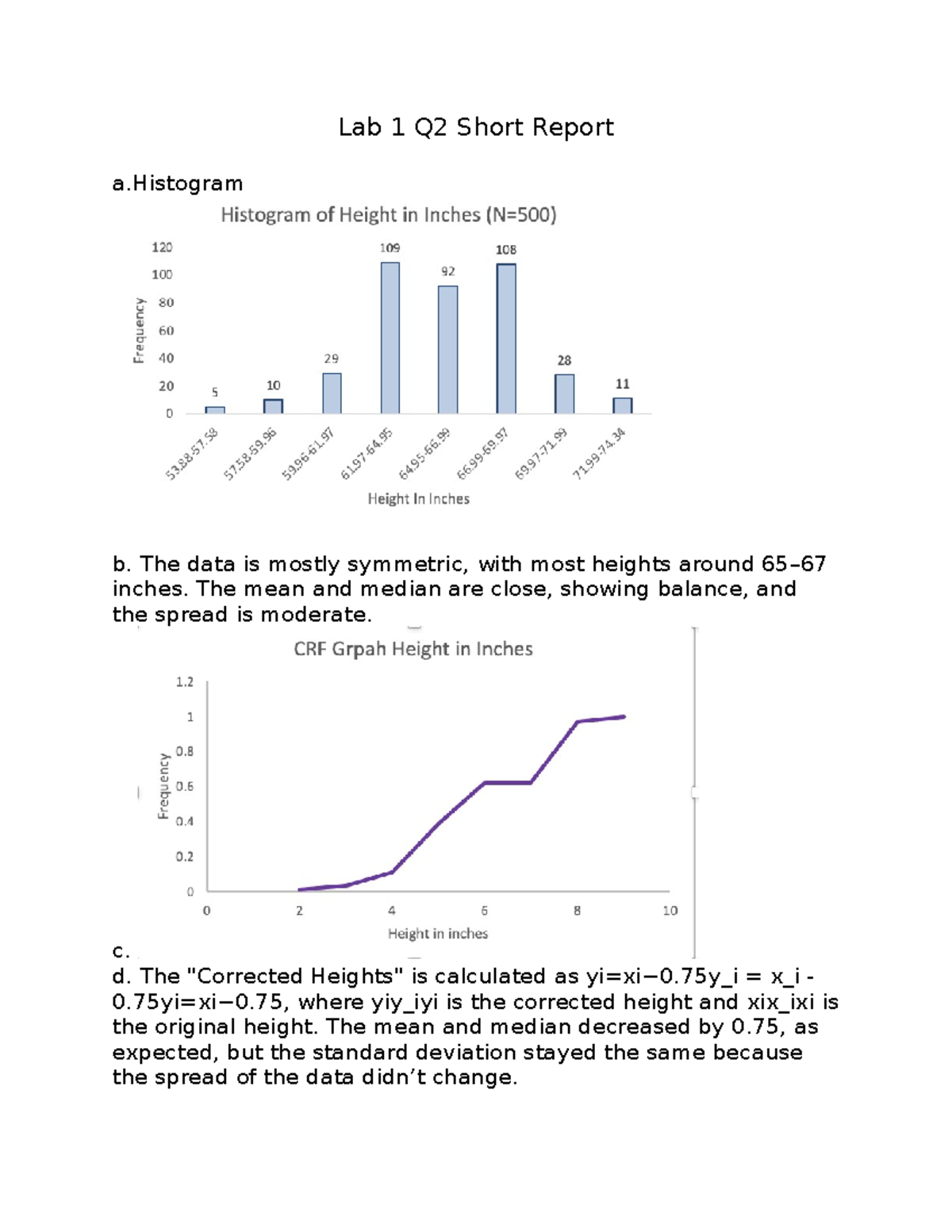 Lab 1 Q2 Short Report - Data Analysis & Observations - Studocu