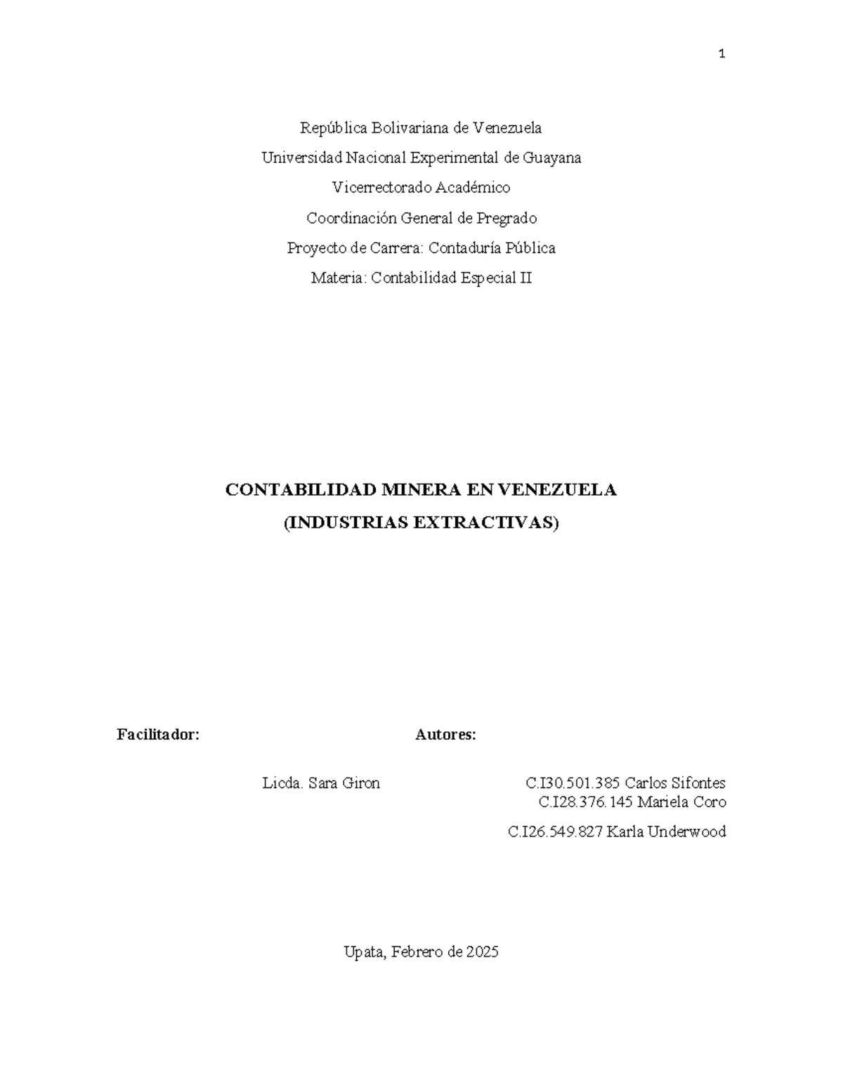 Contabilidad Minera en Venezuela: Aspectos Legales y Estructura 054725 - Document Preview