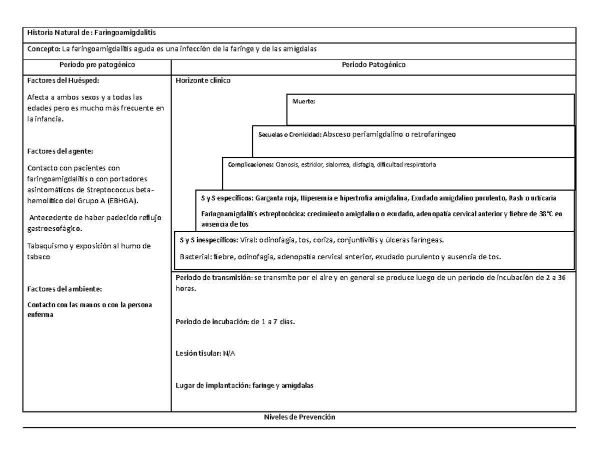 HNE Faringoamigdalitis: Historia Natural y Prevención del Diagnóstico