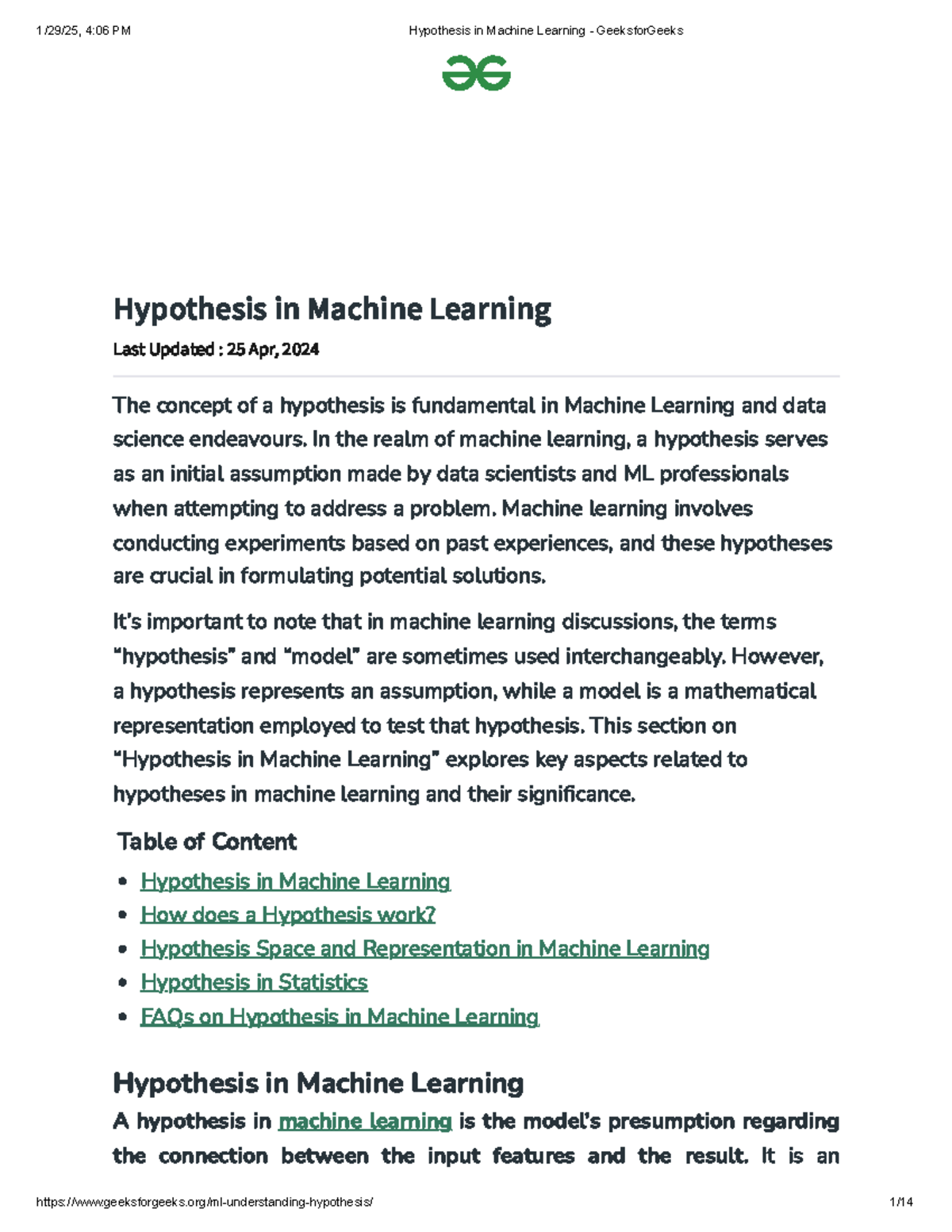 Hypothesis in Machine Learning: Key Concepts and Applications (ML 101 ...