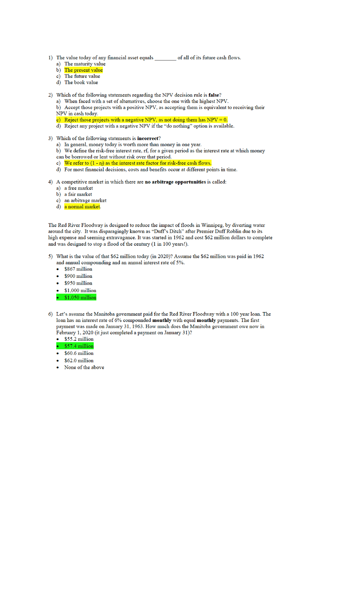 FIN 2010 Sample Midterm Questions and Key Concepts Explained - Studocu