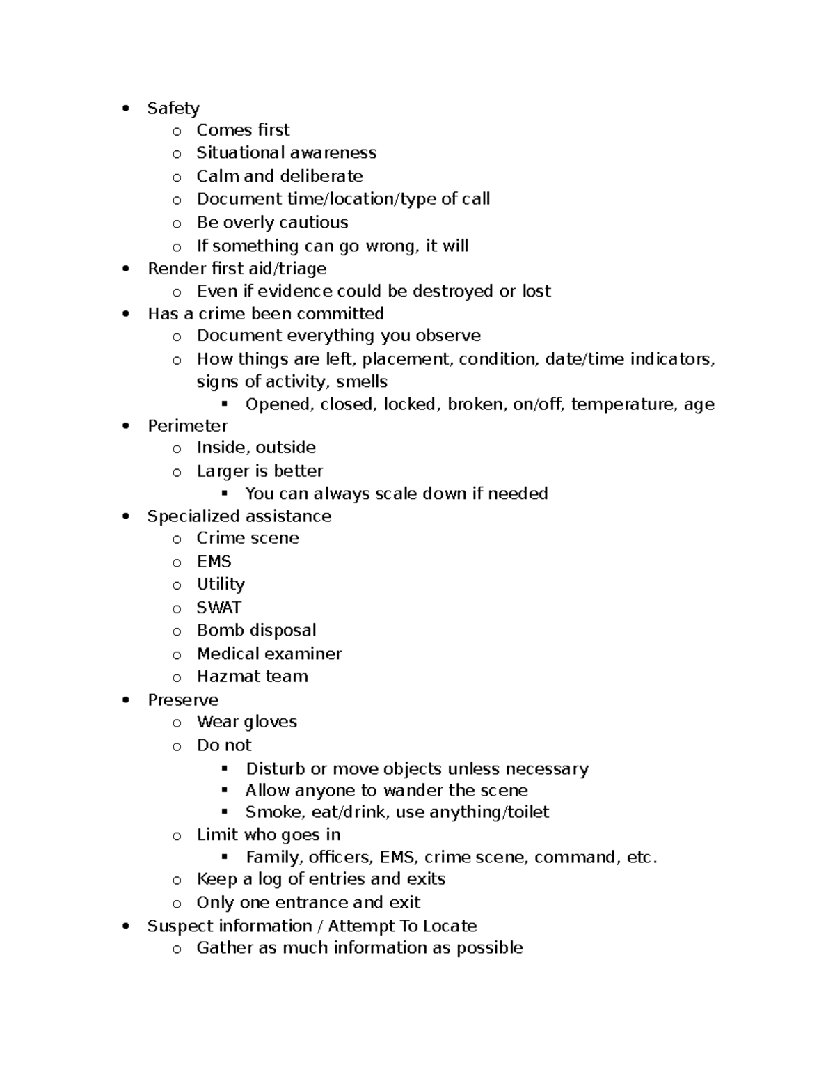Crime Scene Investigation Protocols: Best Practices (CSI 101) - Studocu