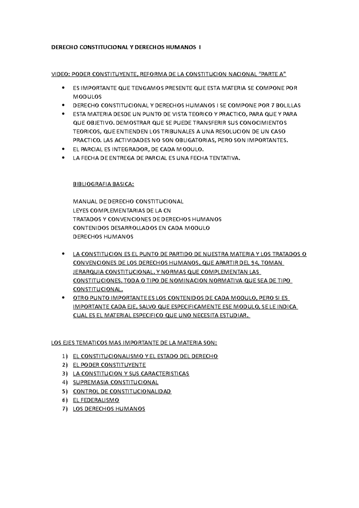 Derecho Constitucional y Derechos Humanos I - Resumen de Módulos y ...