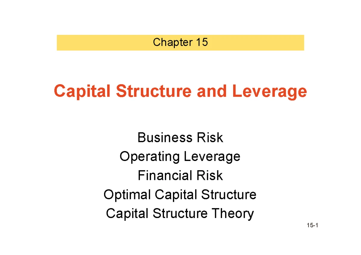 Ch14 2023 - Real Options & Capital Budgeting Analysis - Studocu