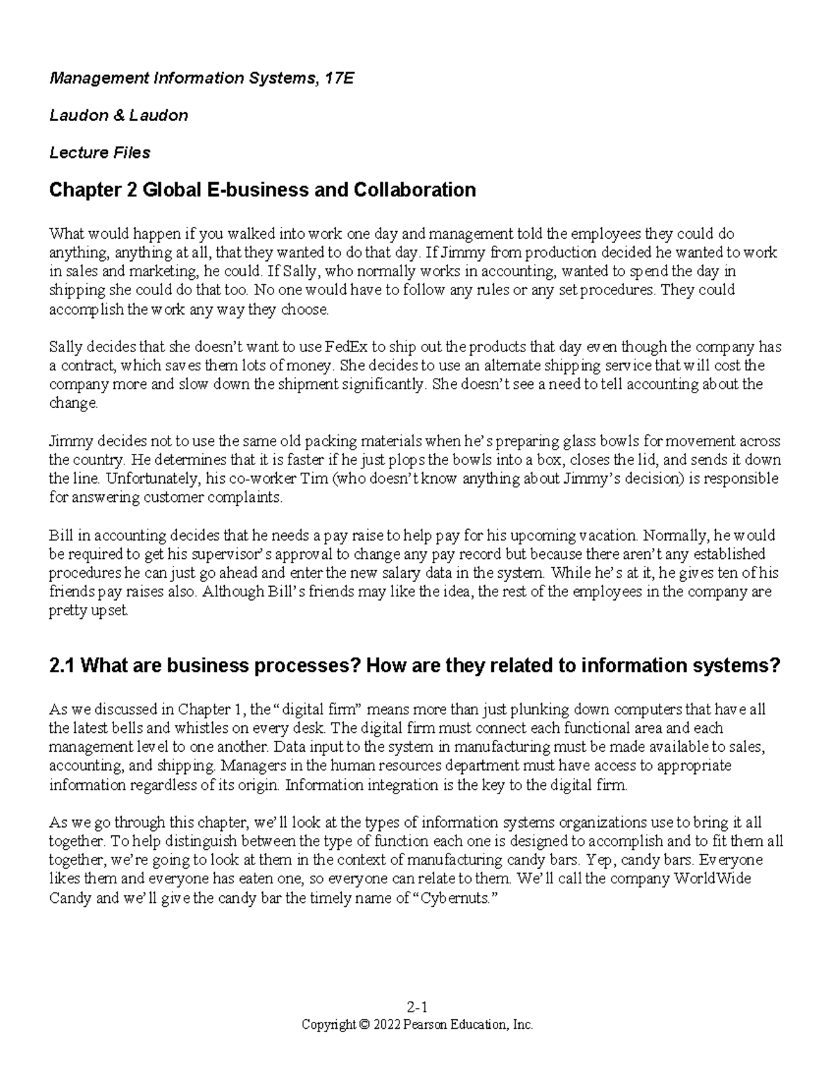 Chapter 2 - MIS Lecture Notes: Global Collaboration & Business ...