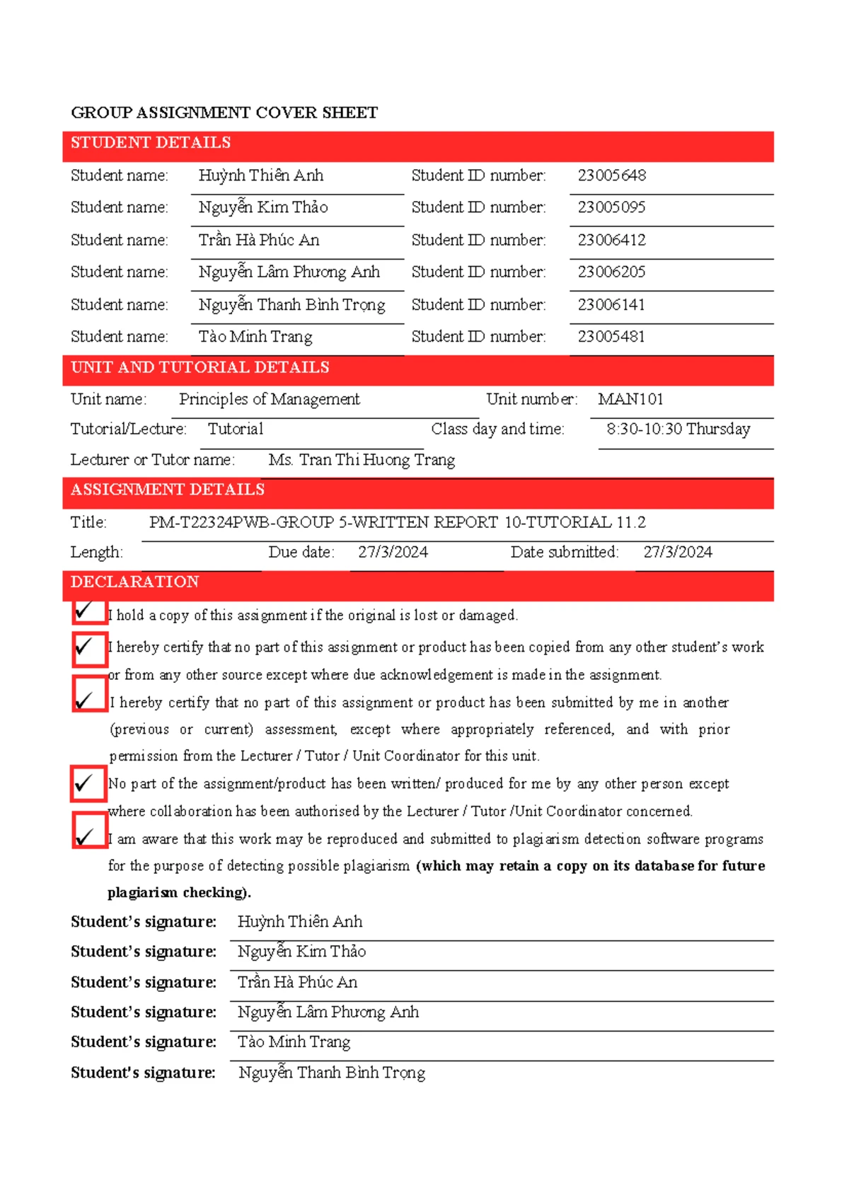 PM-T22324 PWB - Group 5 - Written Report 6 - Tutorial 7 Overview - Studocu