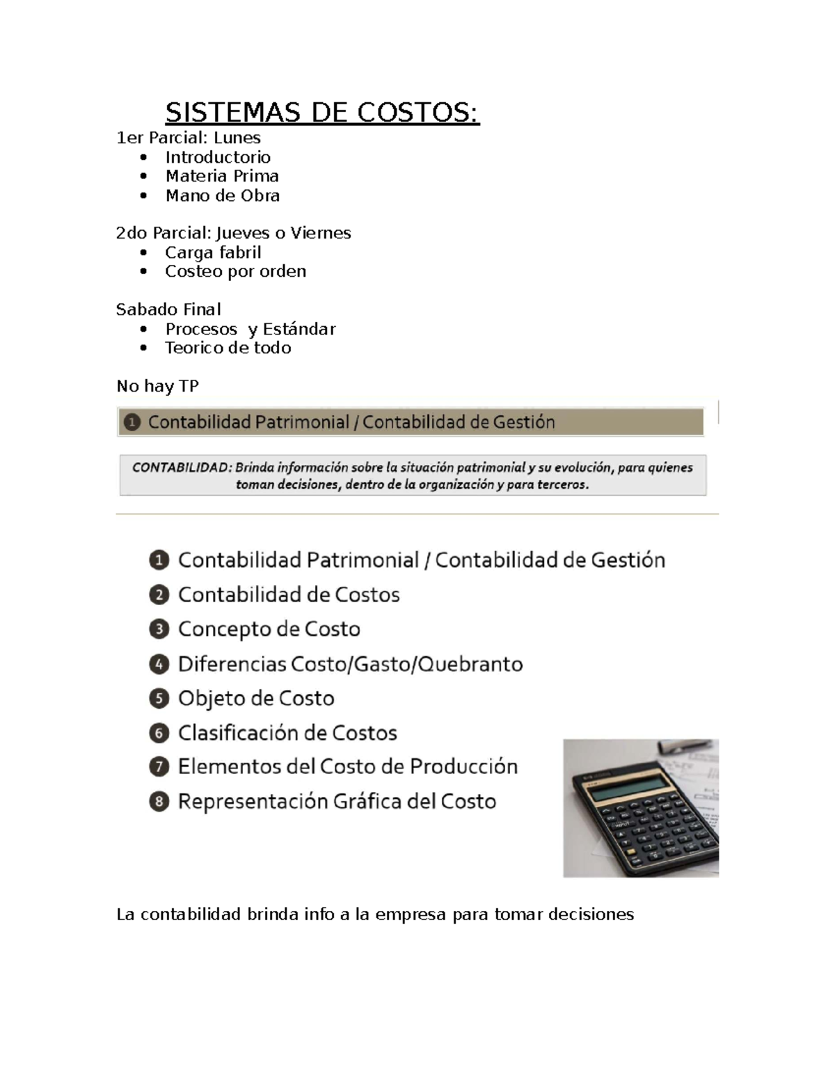 SISTEMAS DE COSTOS: 1er Parcial y Teoría de Costos - Studocu