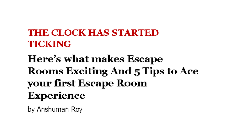 Escape Rooms 101: Tips to Ace Your First Experience - Studocu