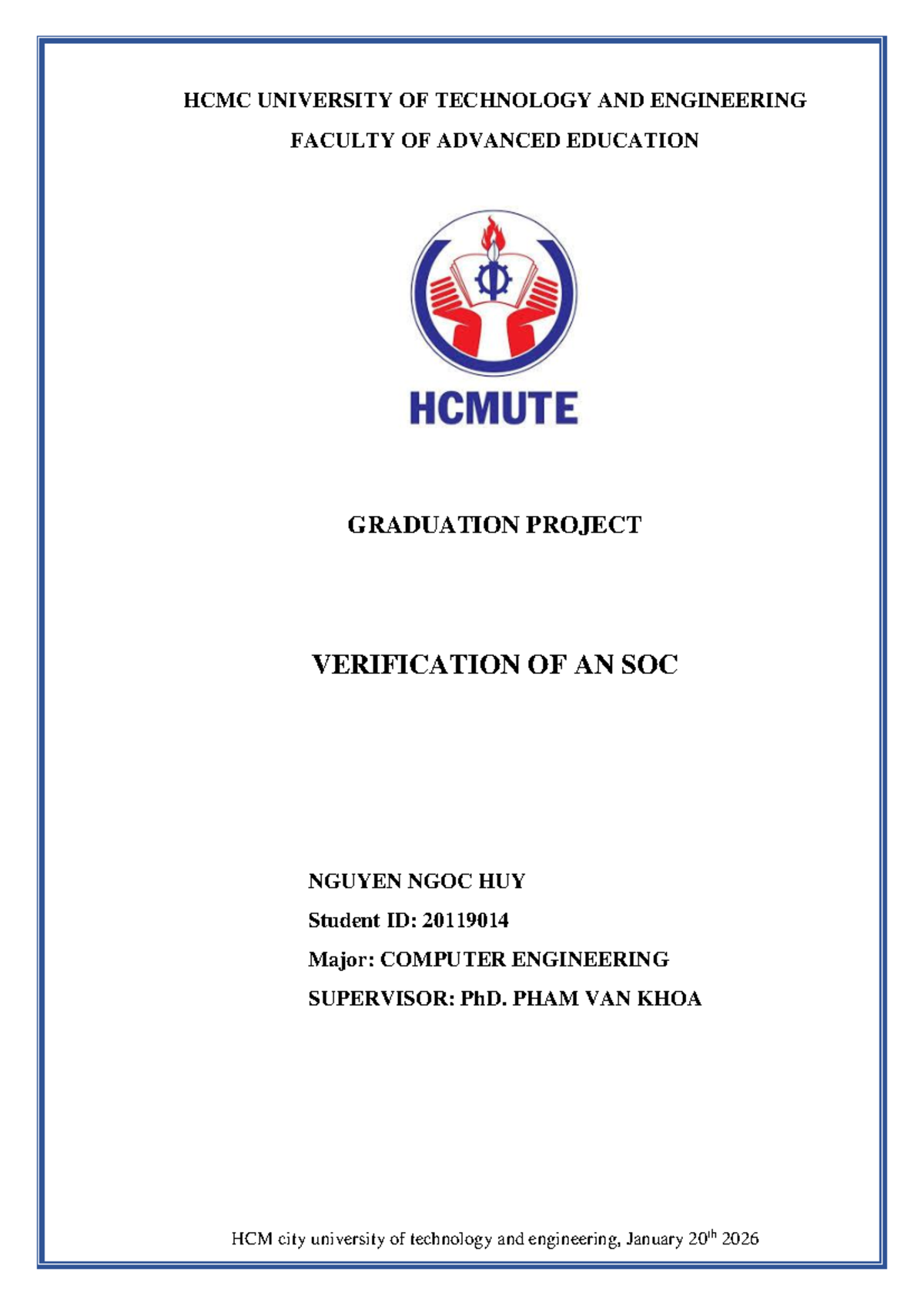 Verification of an SOC - Graduation Project (CE 20119CLA2) - Studocu