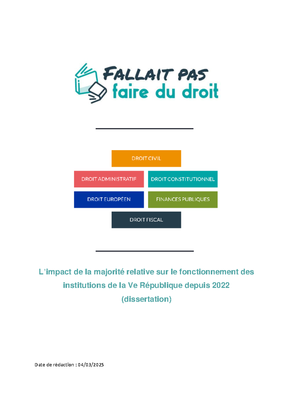 La majorité relative et son impact sur les institutions de la Ve ...