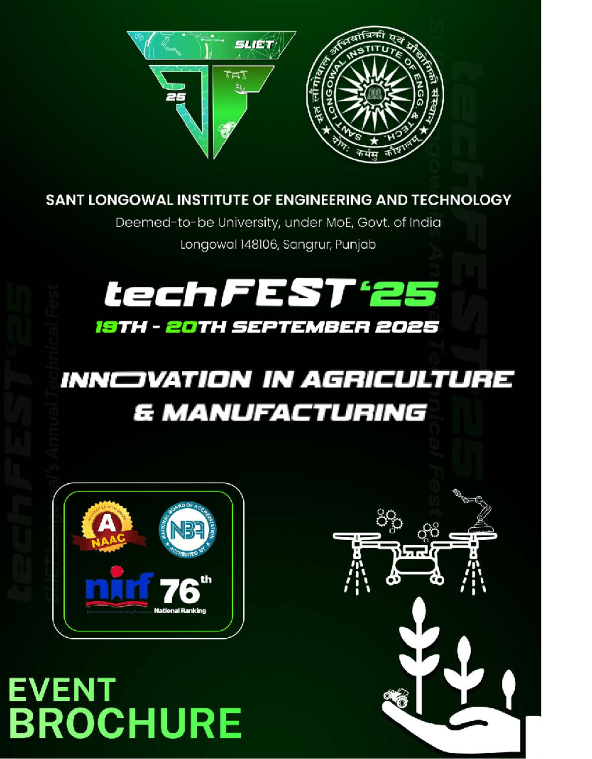TechFest'25: Annual Technical Fest at SLIET - Innovation in Agriculture ...