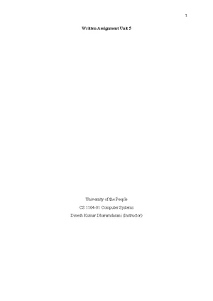 Computer Architecture - Study Notes & Assignments - Studocu
