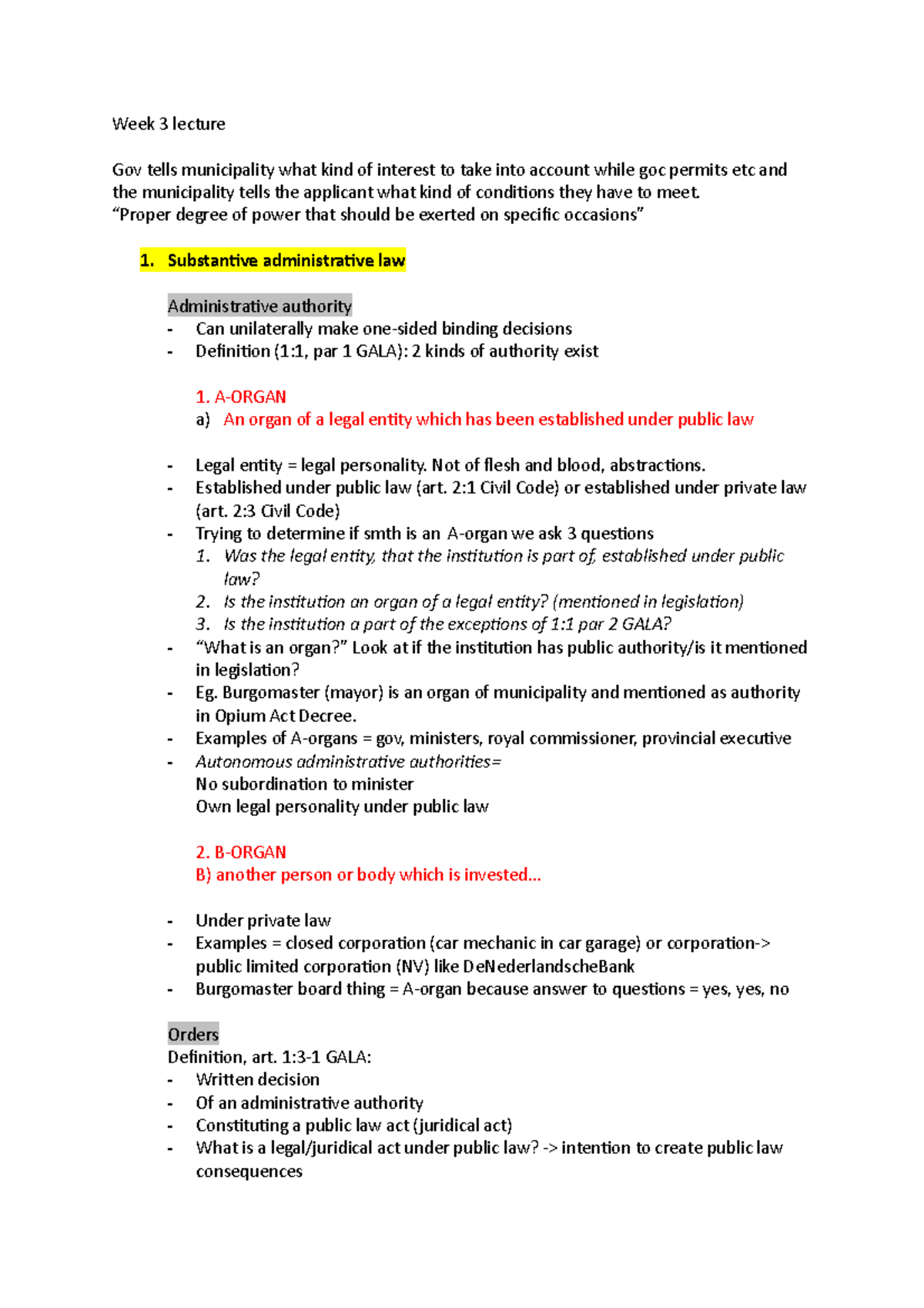 Week 3 Lecture: Overview of Substantive Administrative Law Concepts ...