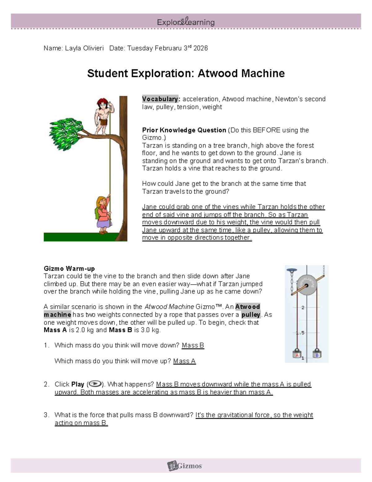 Lab 2: Atwood Machine Exploration (PHYS 101) - Studocu
