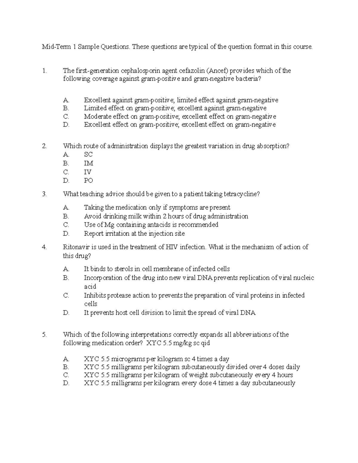HLSC 220 Midterm 1 Sample Questions and Answers - Studocu