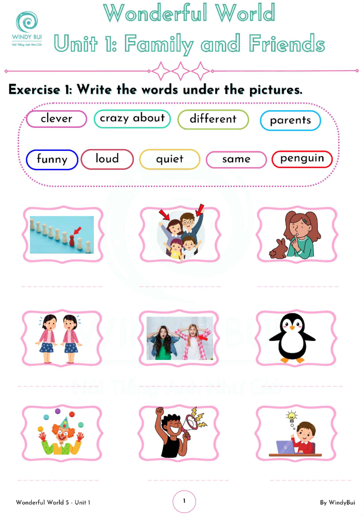 Wonderful World 5 Unit 1: Family and Friends Exercises - Studocu
