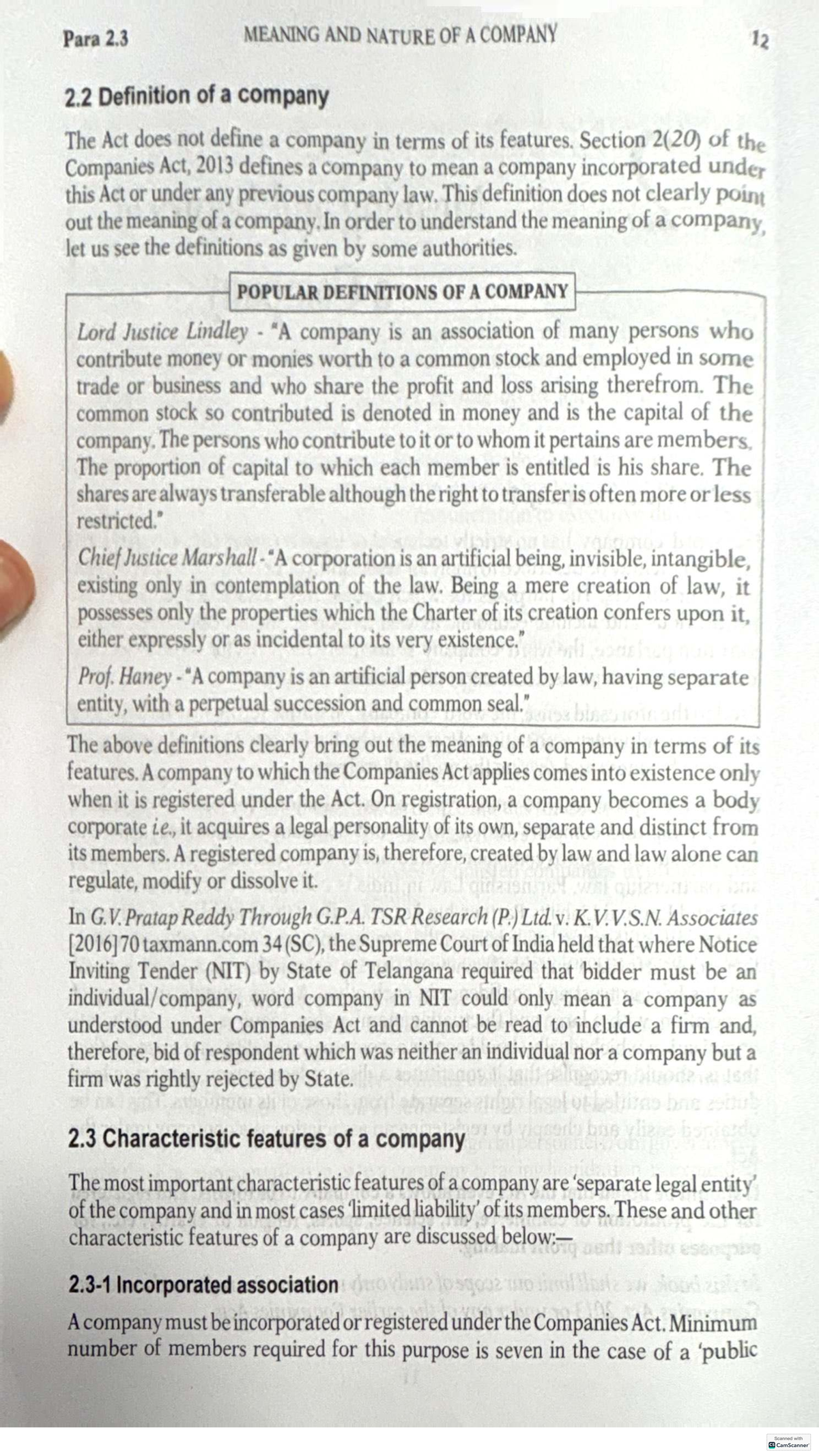 COMP 101: Definition and Characteristics of a Company - Studocu