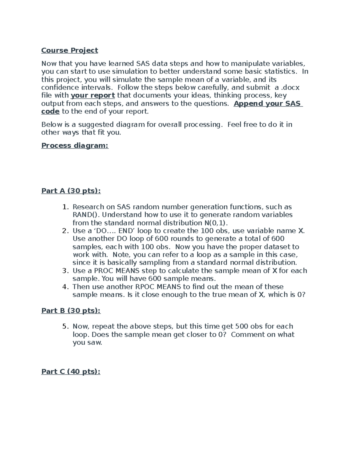 SAS Simulation Project: Confidence Intervals & Sample Means Analysis ...