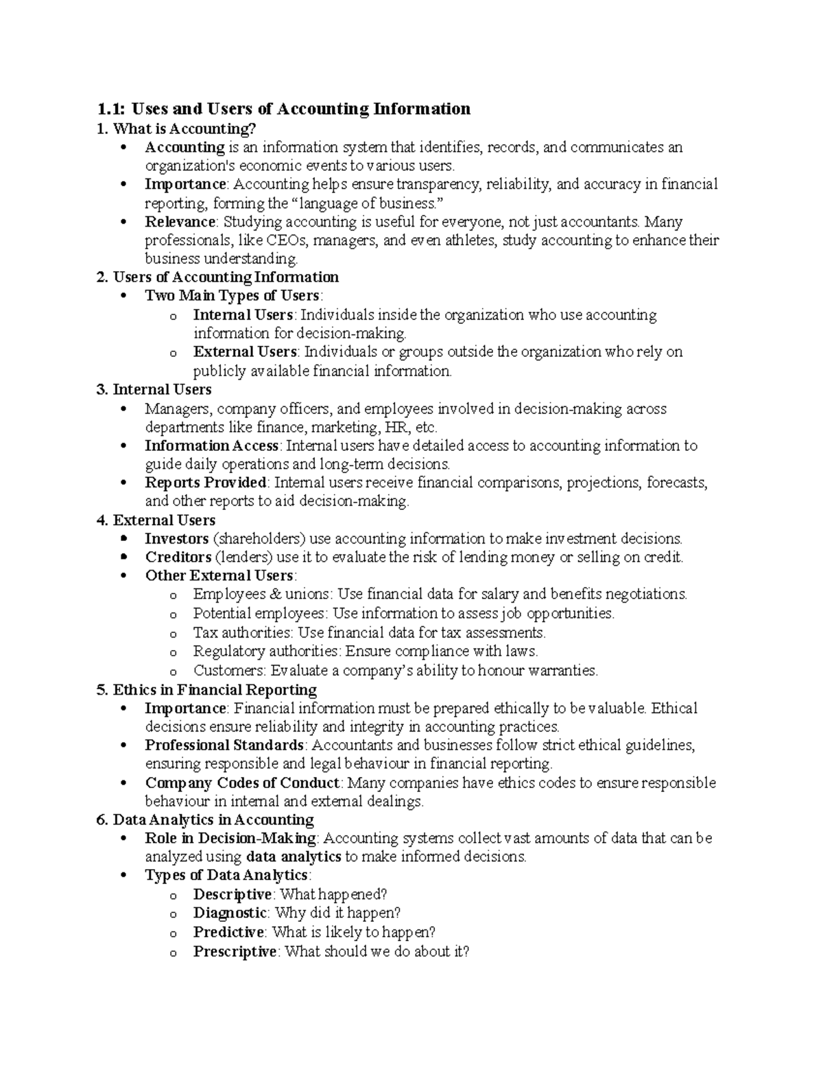 Chapter 1 - 1: Uses and Users of Accounting Information 1. What is ...