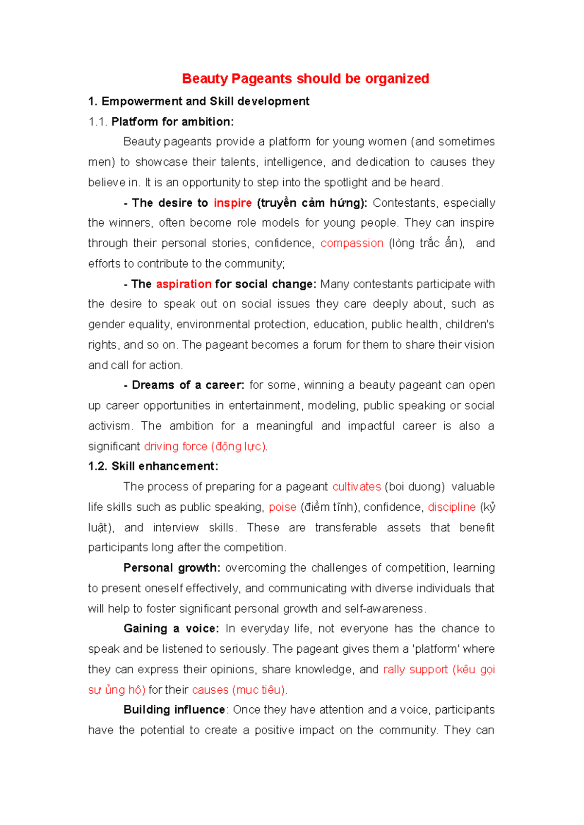 Empowerment and Skills in Beauty Pageants: A Case for Organization ...