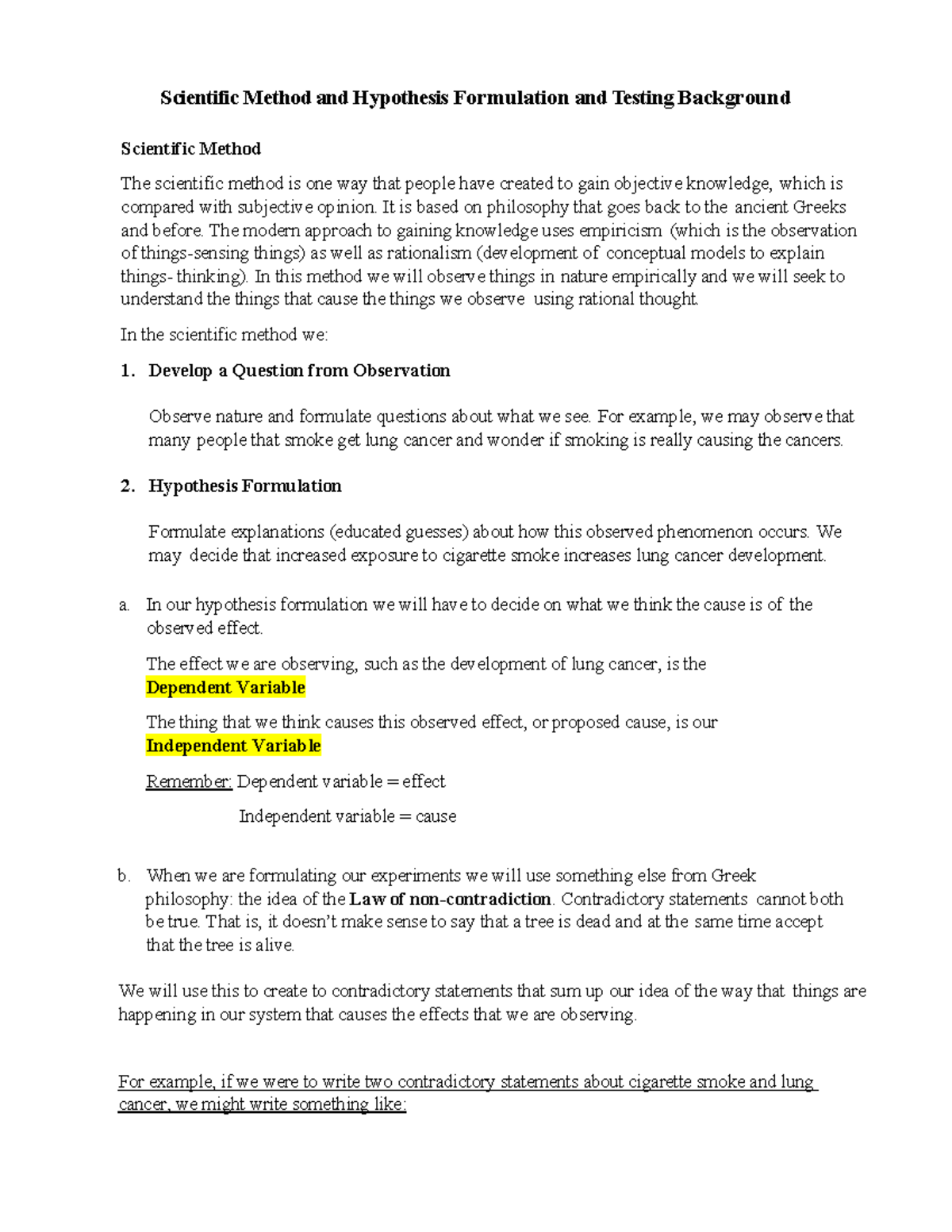 Scientific Method & Hypothesis Formulation: A Comprehensive Guide - Studocu