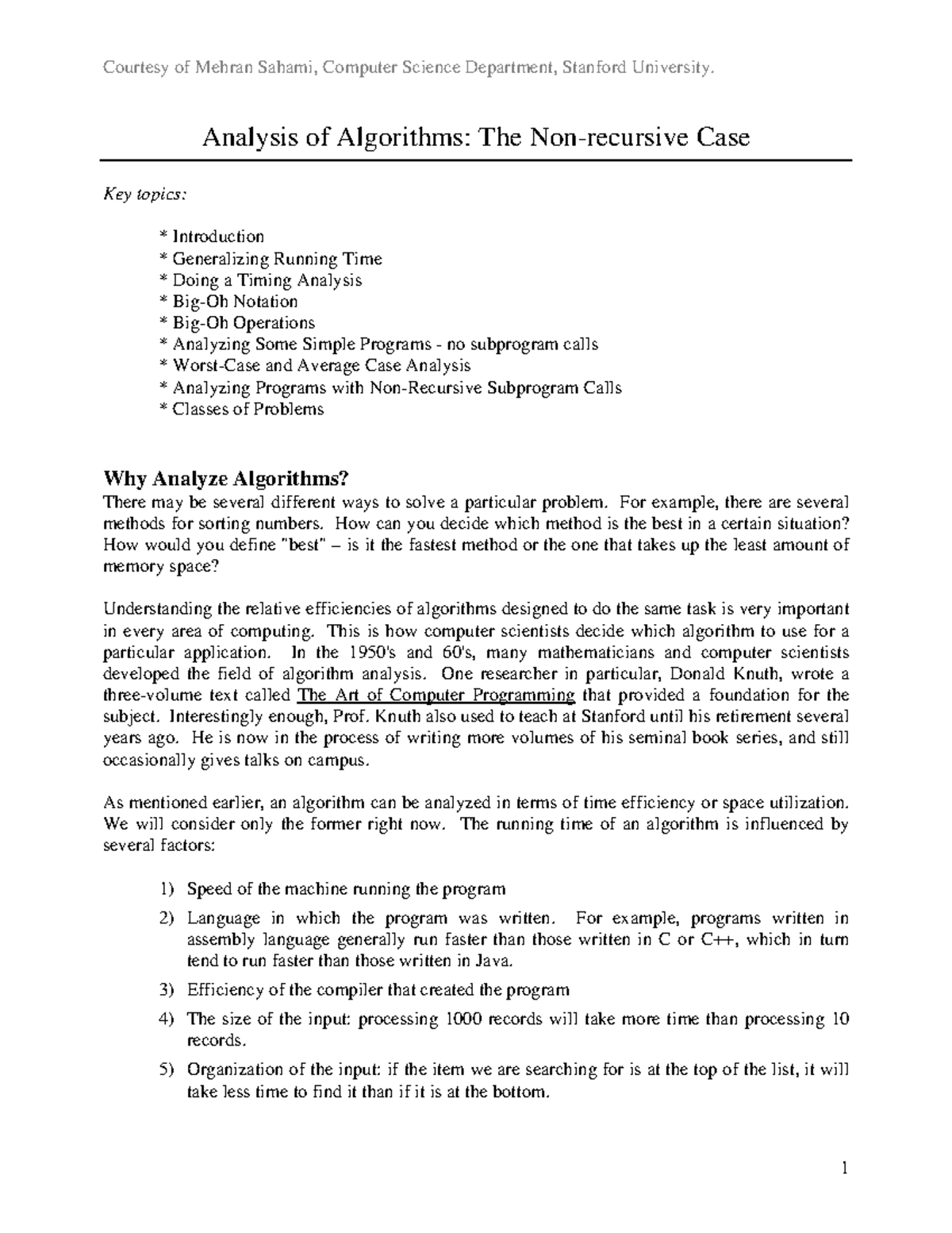 Analysis of Algorithms-The Non-recursive Case - For example, there are ...