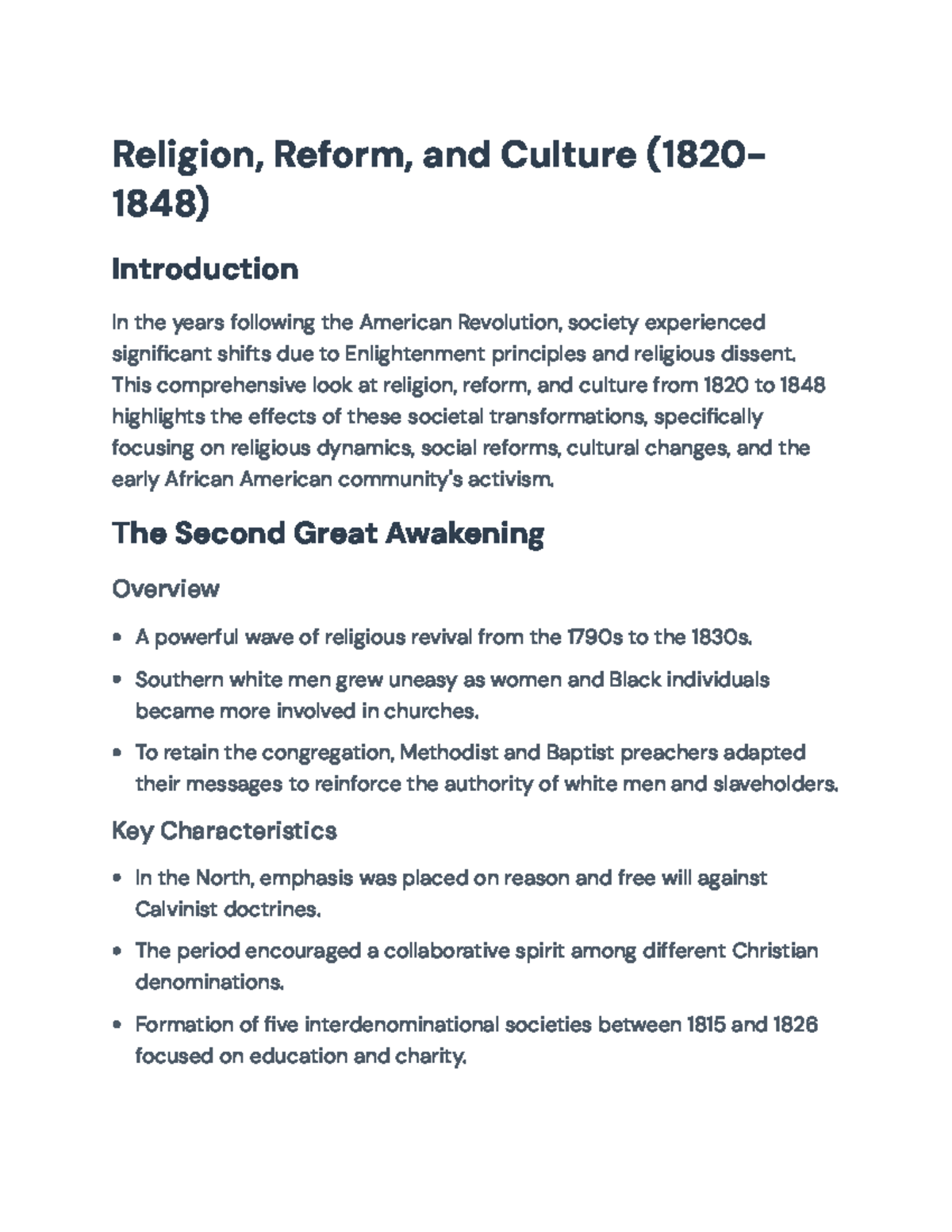 Religious Revivals and Social Reforms in America (1820-1848) - Religion ...