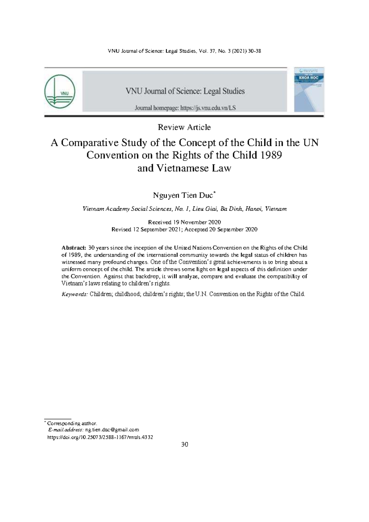 A Comparative Study of the Child Concept in UNCRC 1989 and Vietnamese ...