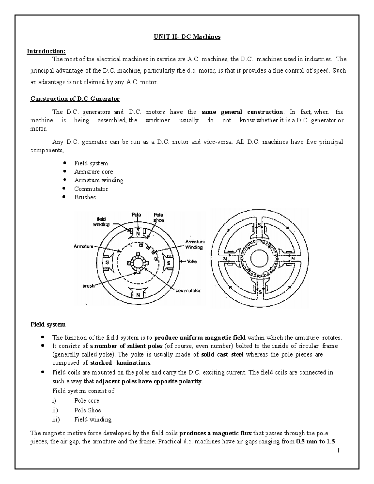 DC Machines Overview: Introduction to D.C. Generators and Motors (BEEE ...