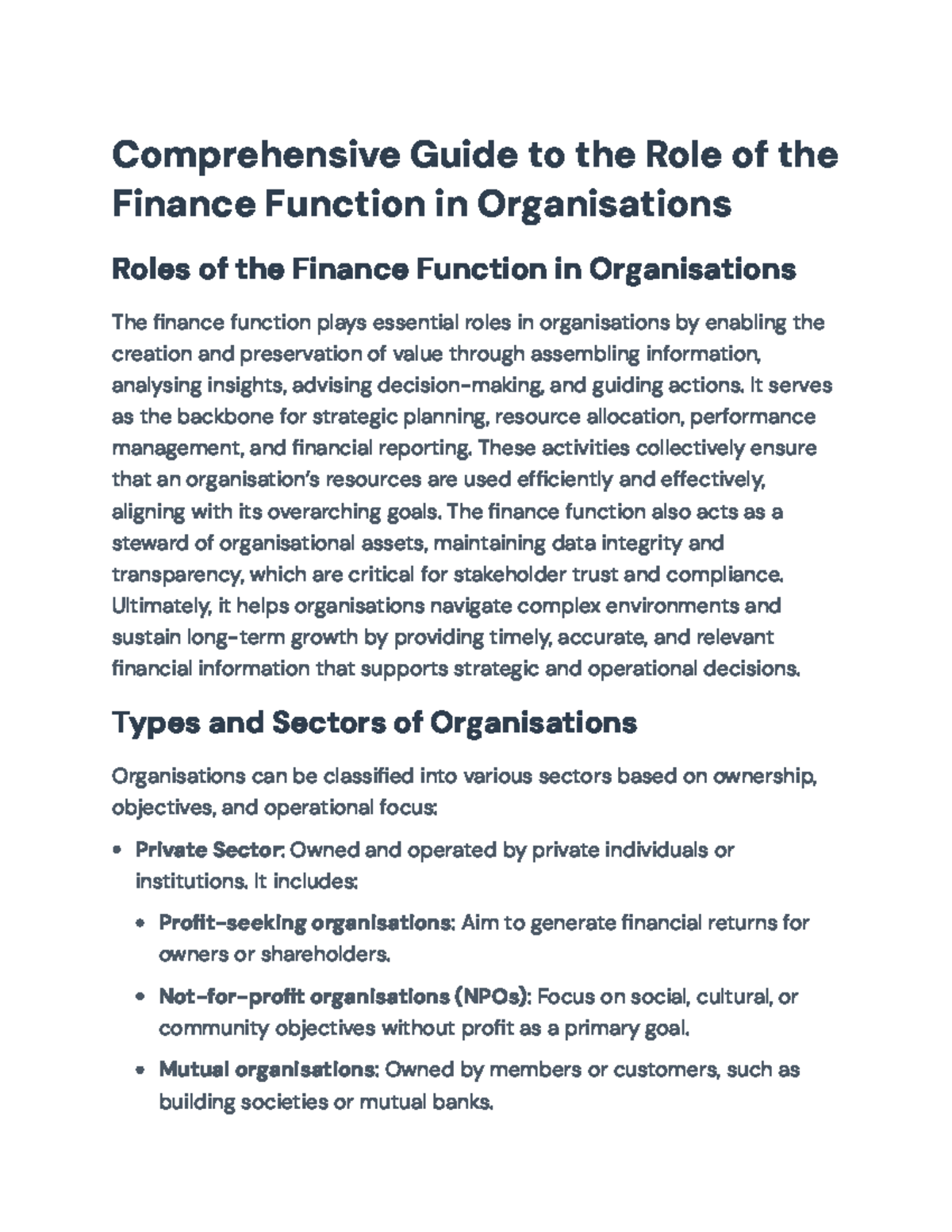 Finance Function Overview: Roles in Macro & Micro Environments Analysis ...