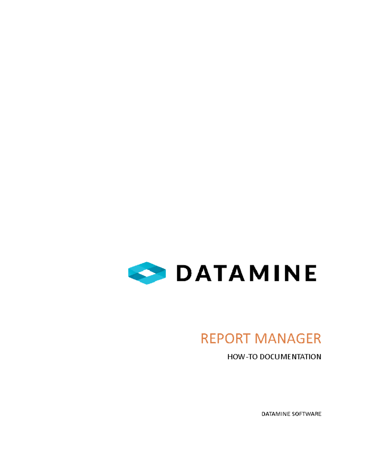 Report Manager Documentation: Datamine Software Overview and Guide ...