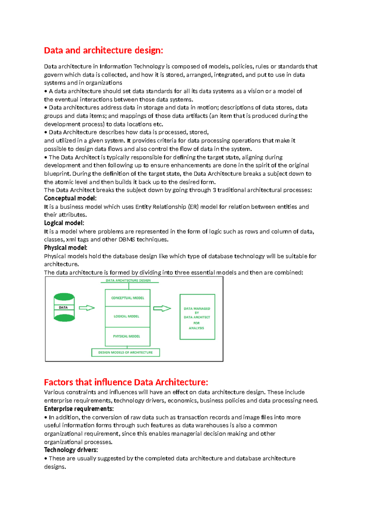 DA Unit-2 - Lecture notes is used for sem - Data and architecture ...