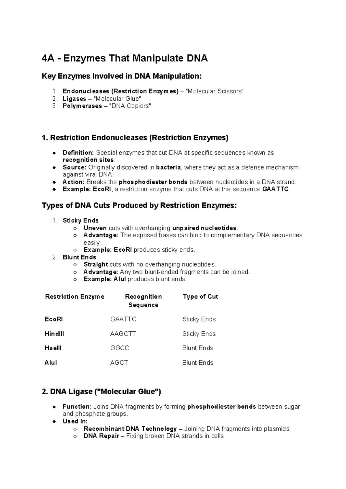 Chapter 2 - 4: Key Enzymes and Gene Editing Technologies in DNA ...