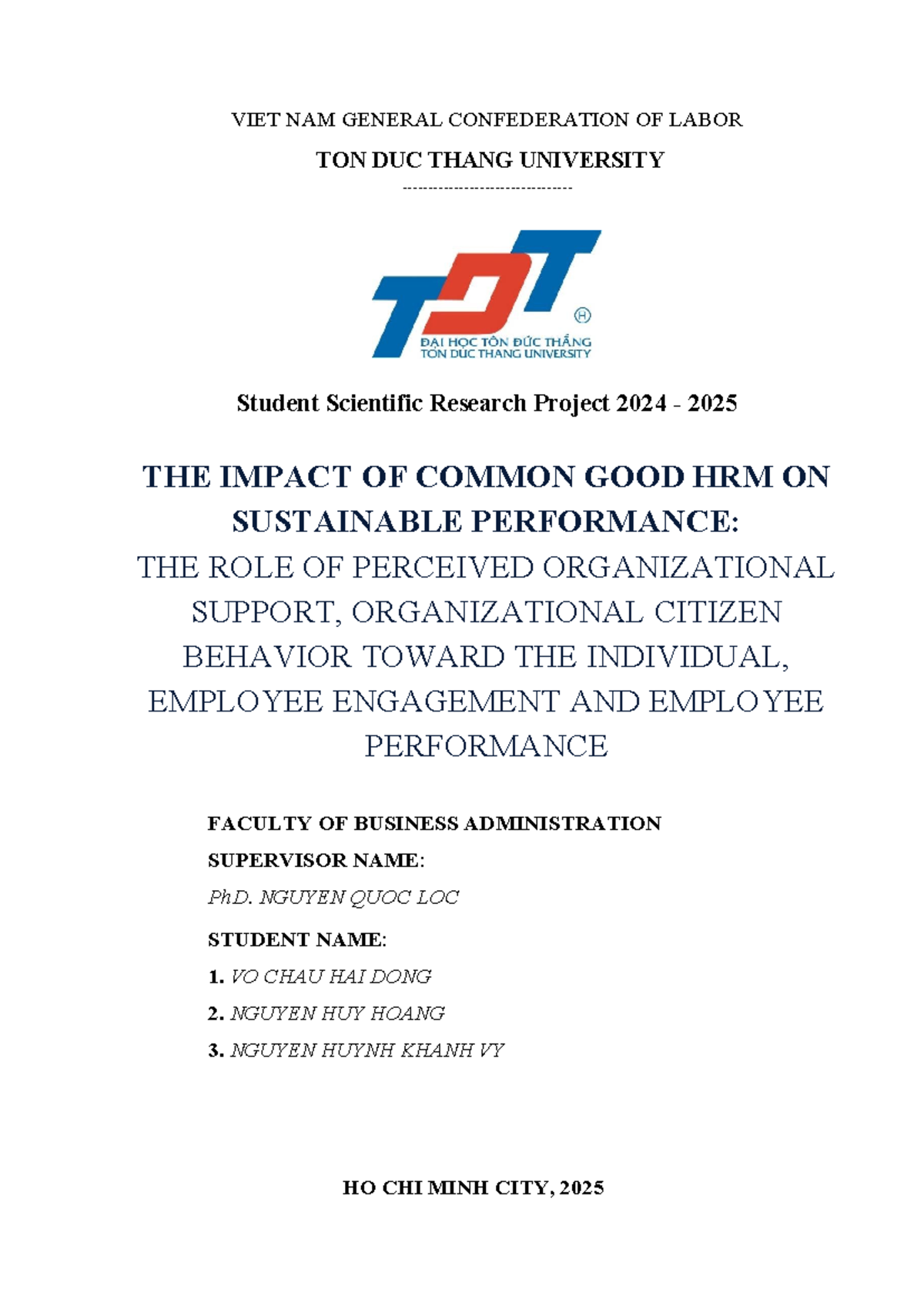 N2 - The Impact of Common Good HRM on Sustainable Performance - Studocu