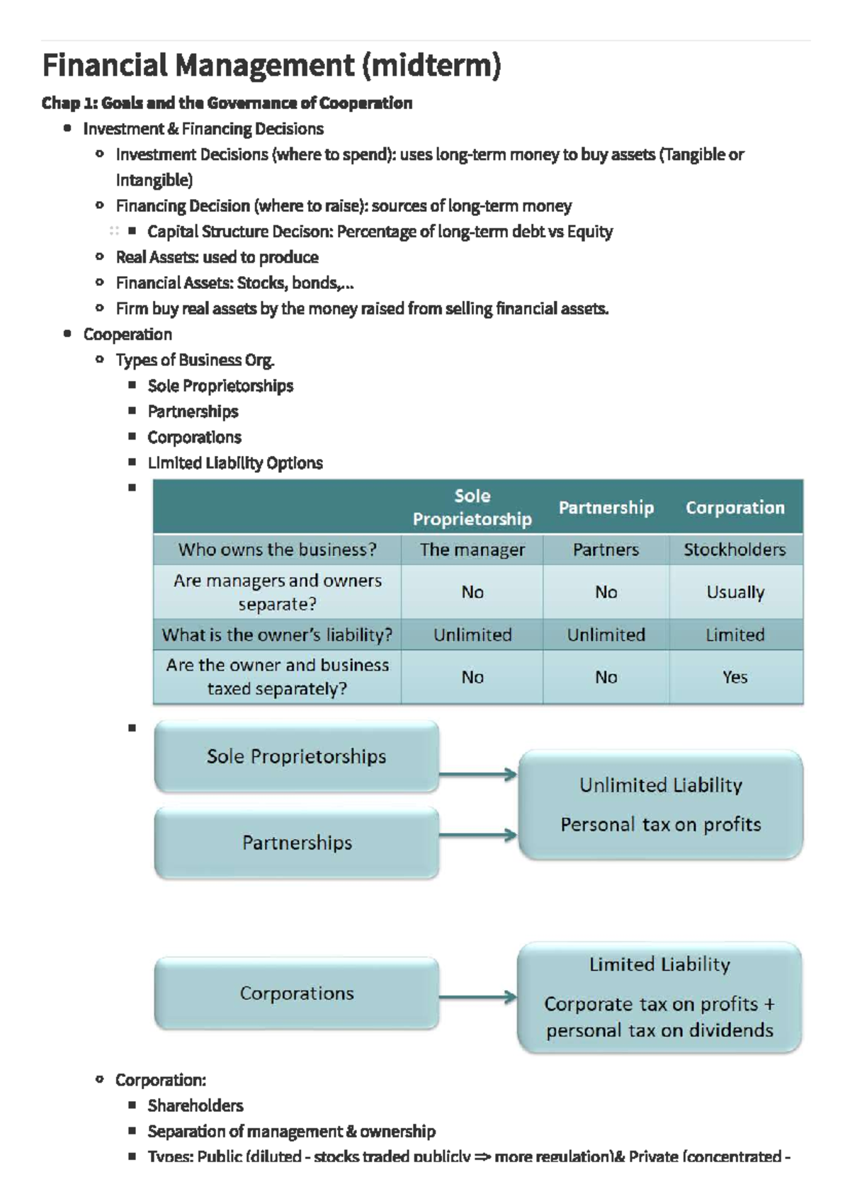 Financial Midterm Exam Notes - Financial Management - Studocu